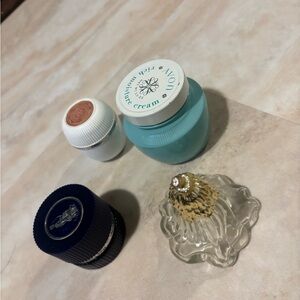 Avon empty cream, fragrant with lids set x4